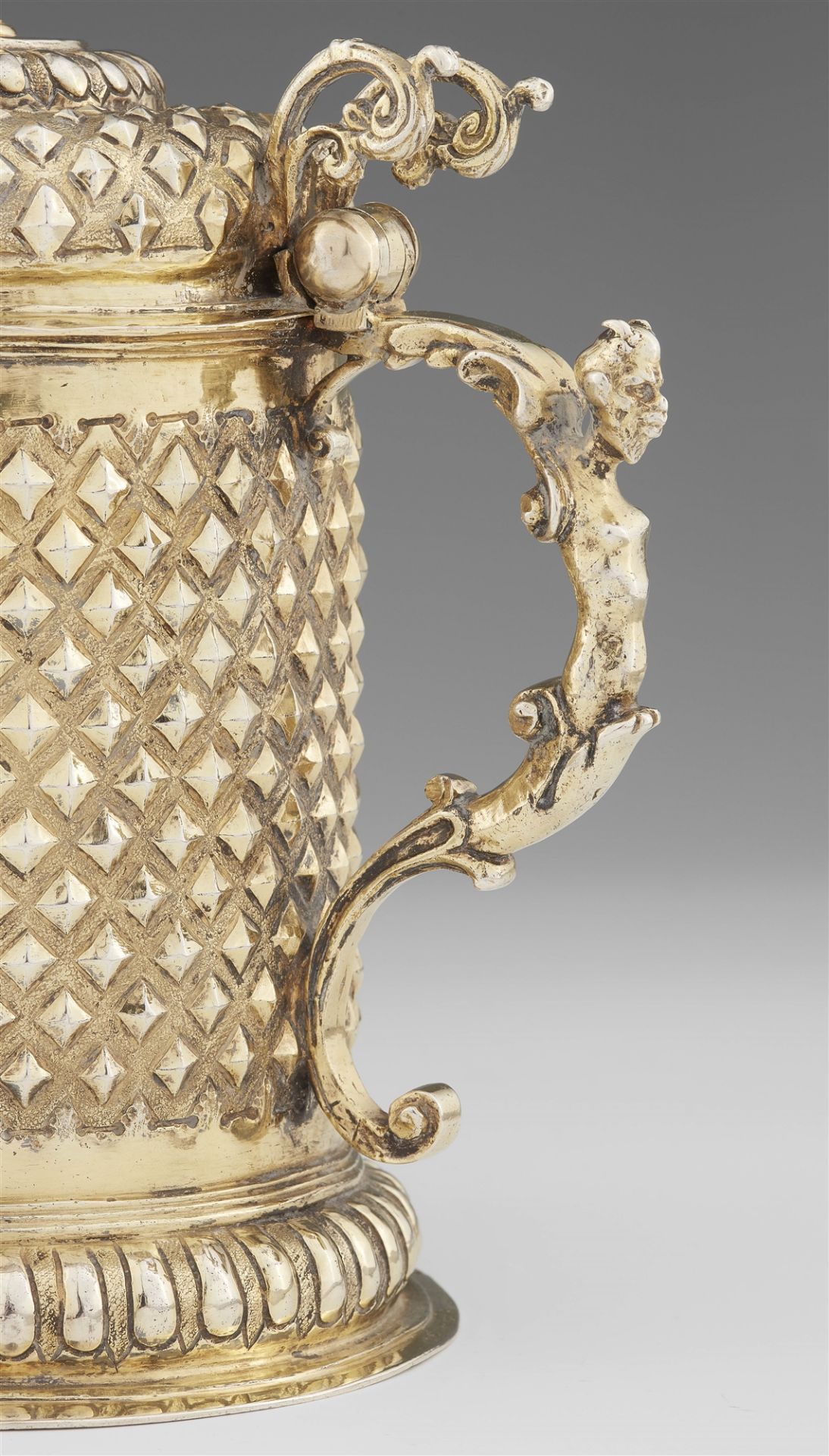 A Rostock museum-quality diamond pattern silver gilt tankard - Image 3 of 3