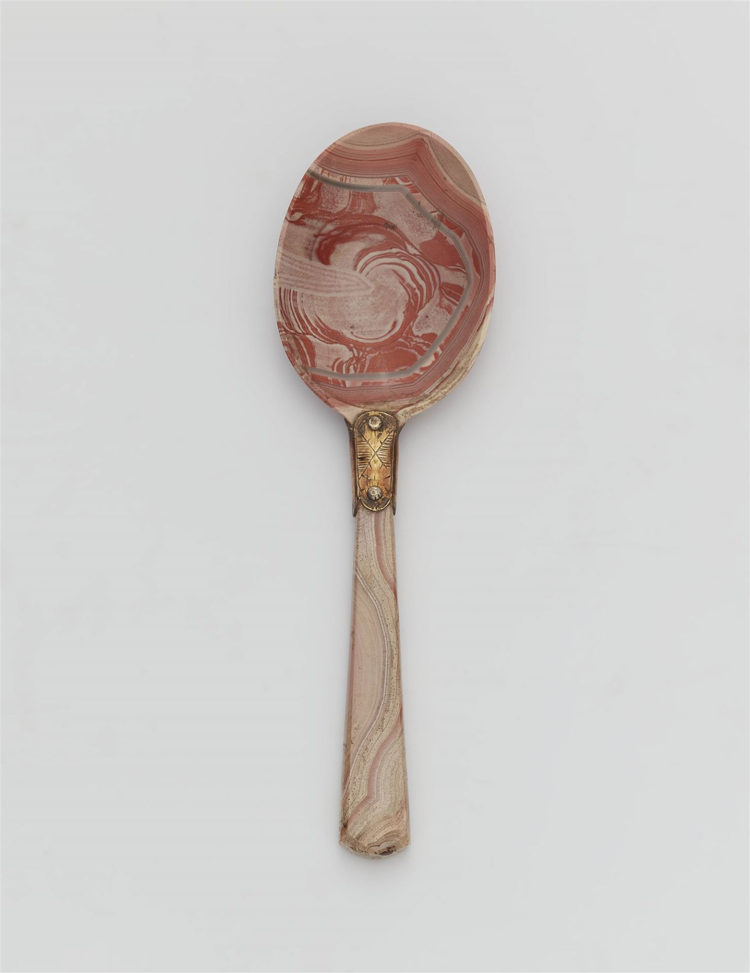 A silver-mounted agate spoon