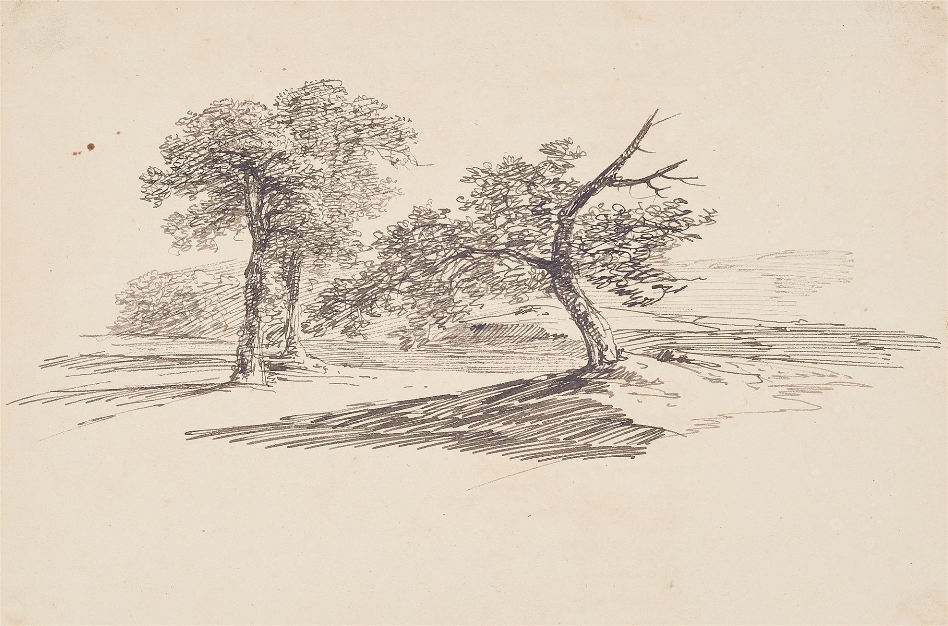 Carl Friedrich von Rumohr, Weite Landschaft mit Bäumen