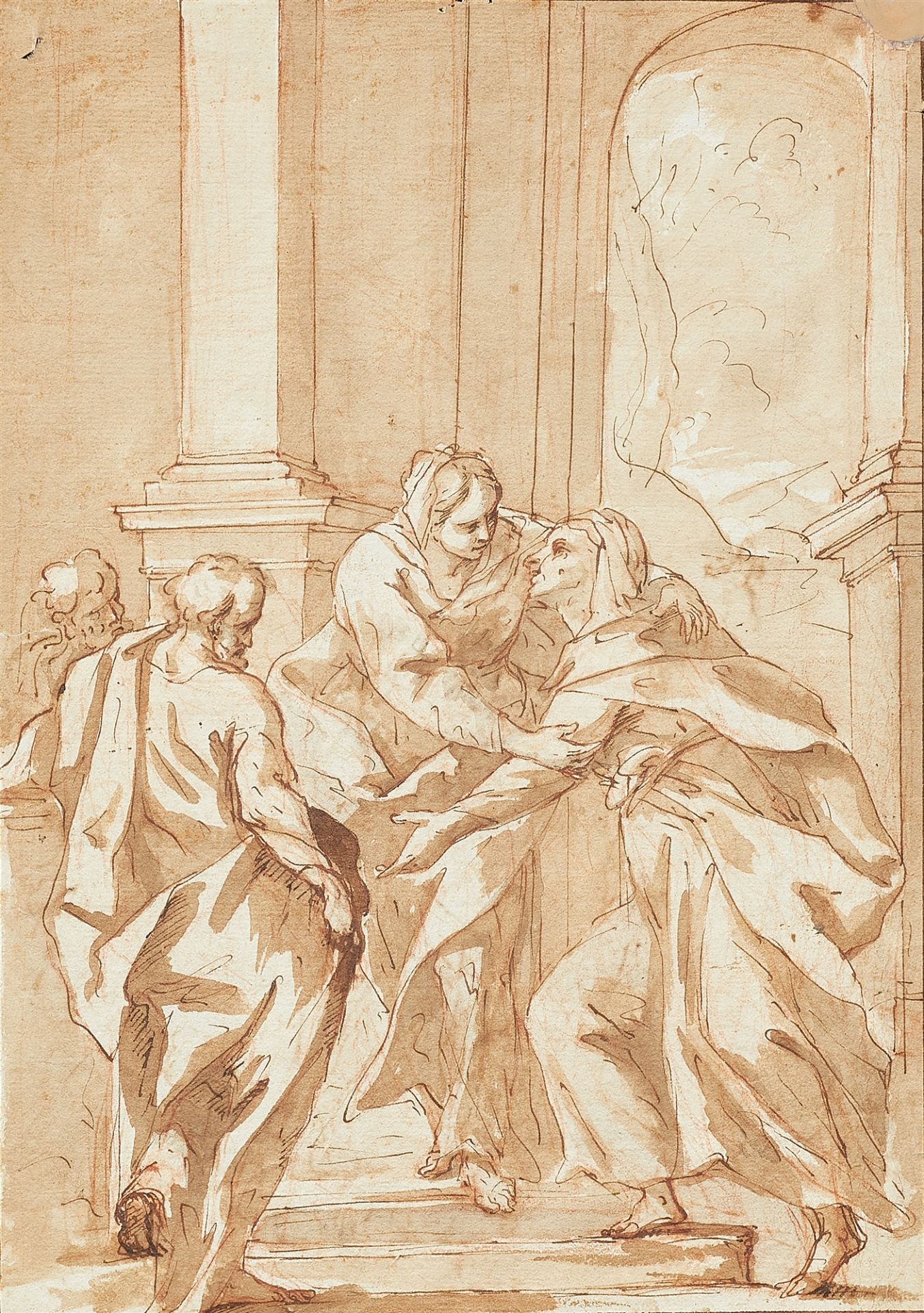 Italienischer Meister um 1700, Heimsuchung Mariens