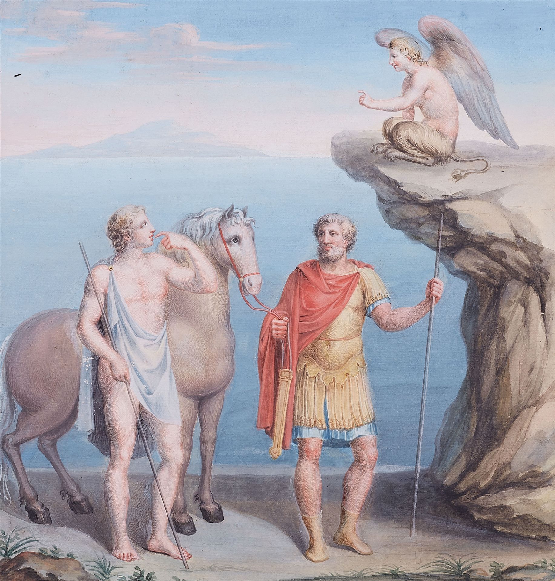 Neapolitanischer Meister um 1800, Zwei mythologische Szenen