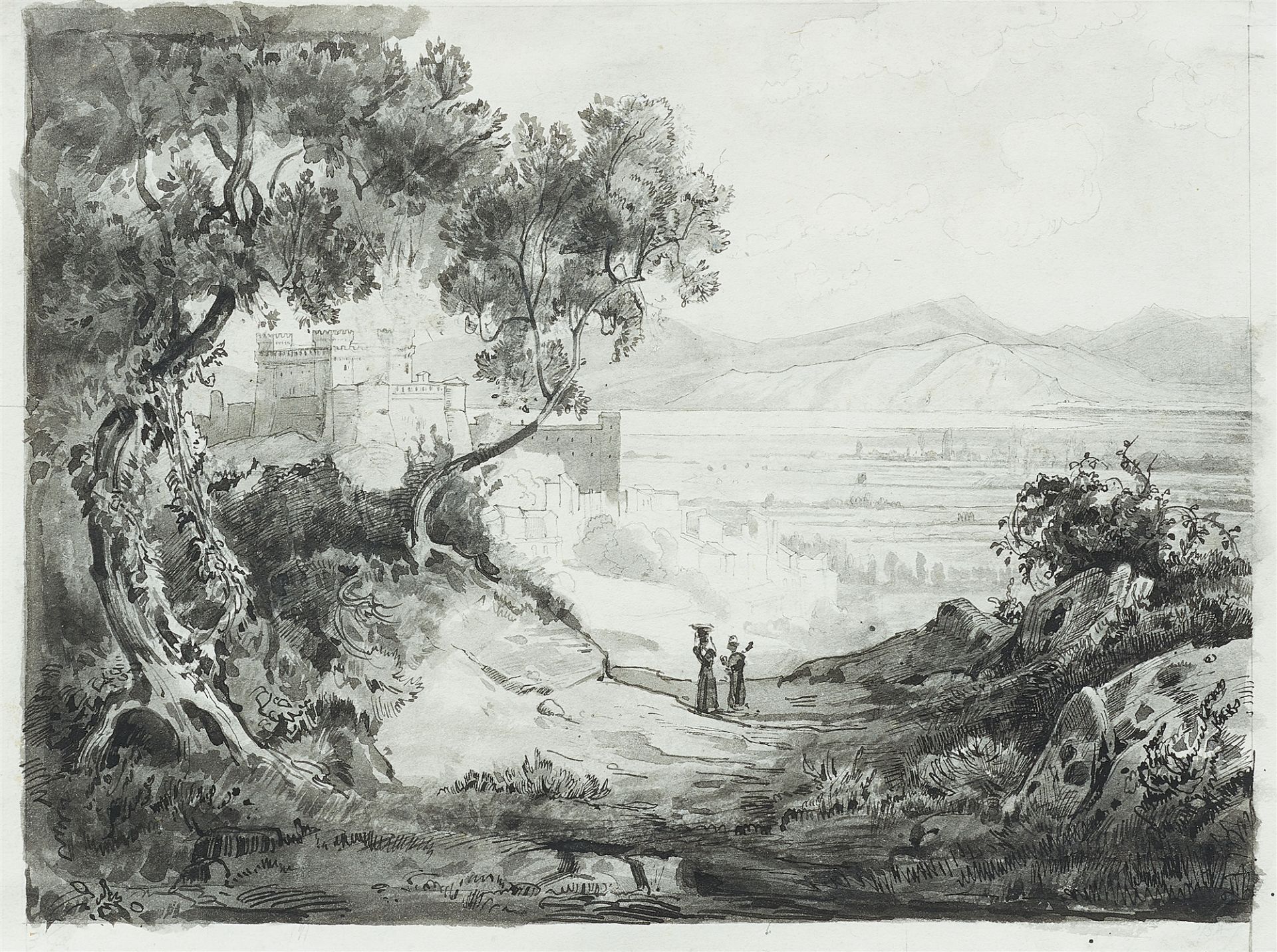 Edmund Friedrich Kanoldt, Der Fuciner See mit dem Kastell von Celano
