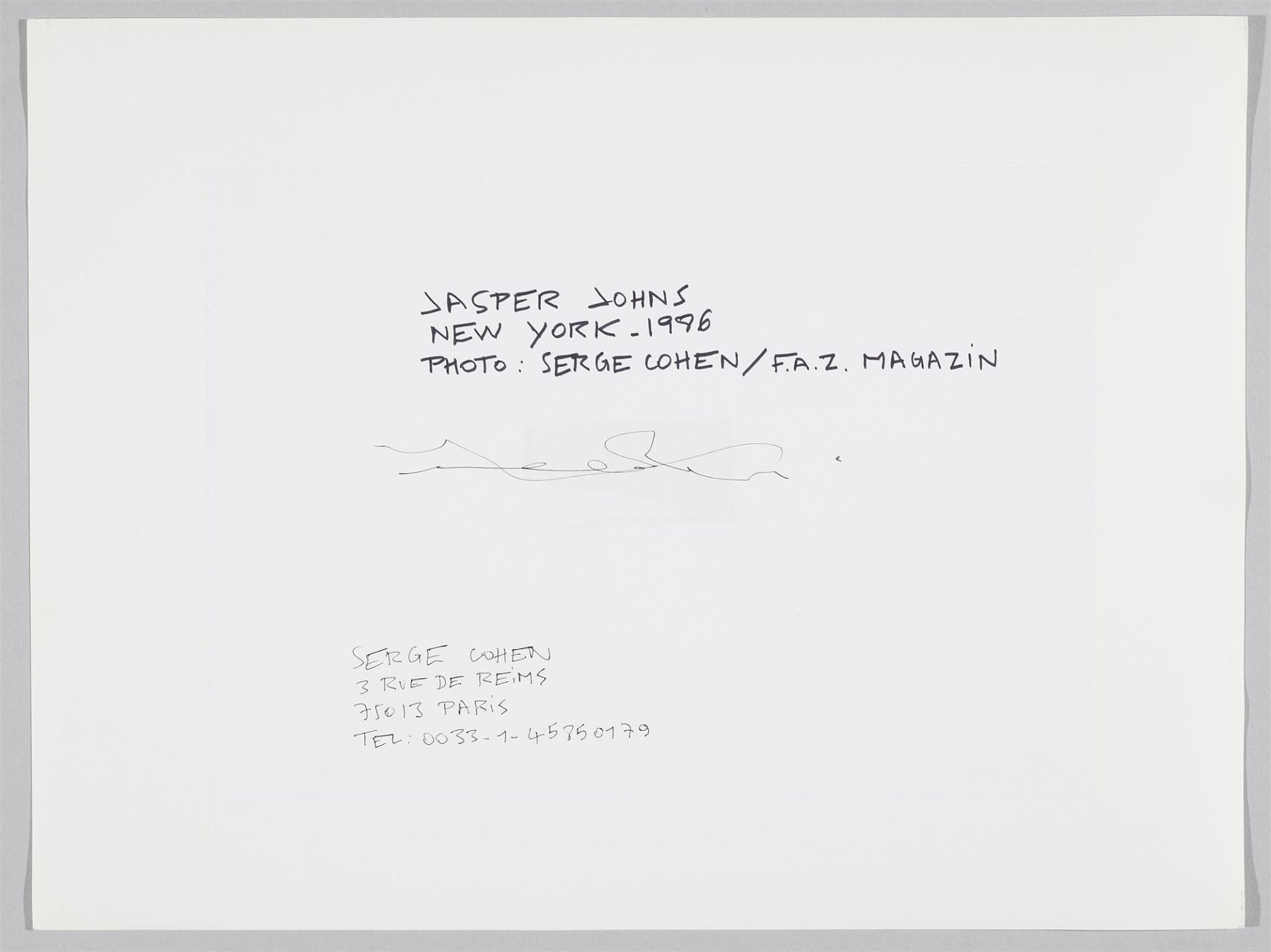 Serge Cohen, Jasper Johns, New York - Bild 2 aus 2