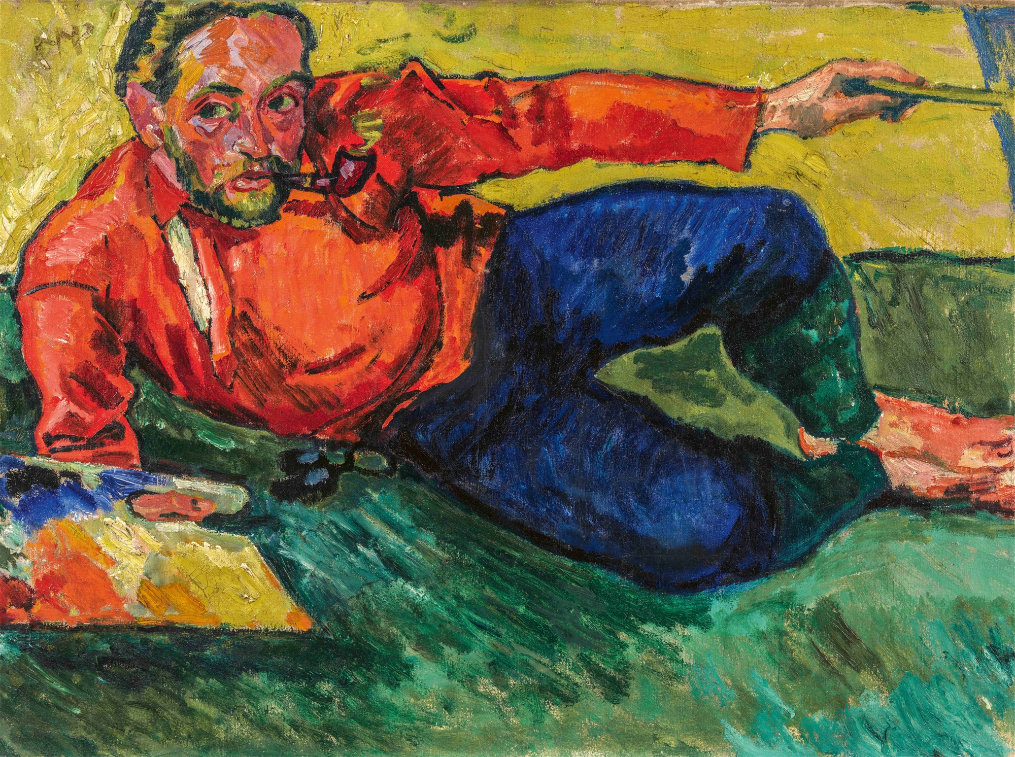Hermann Max Pechstein, Self-portrait, reclining (Selbstbildnis, liegend)