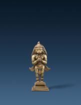 A Maharashtra copper alloy figure of Hanuman. Central India. 18th/19th century