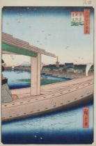 Utagawa Hiroshige, Boot mit Geisha auf dem Fluss Sumida
