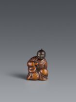 Netsuke eines Nickenden. Zwei verschiedene Arten von Hölzern. 19. Jh.