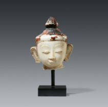A Shan alabaster head of a Buddha. Burma. 18th/19th century