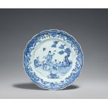 Blau-weißer Exportteller. Qianlong-Ära (1735-1796)