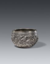 A large Burmese silver bowl. Early 20th century