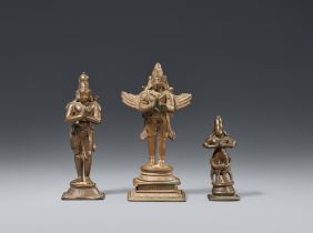 Three South Indian copper alloy bronze figures. 17th-19th century