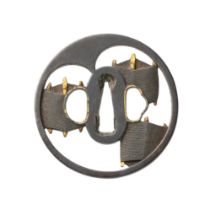 Tsuba. Eisen. Kyoto Shōami. Edo-Zeit