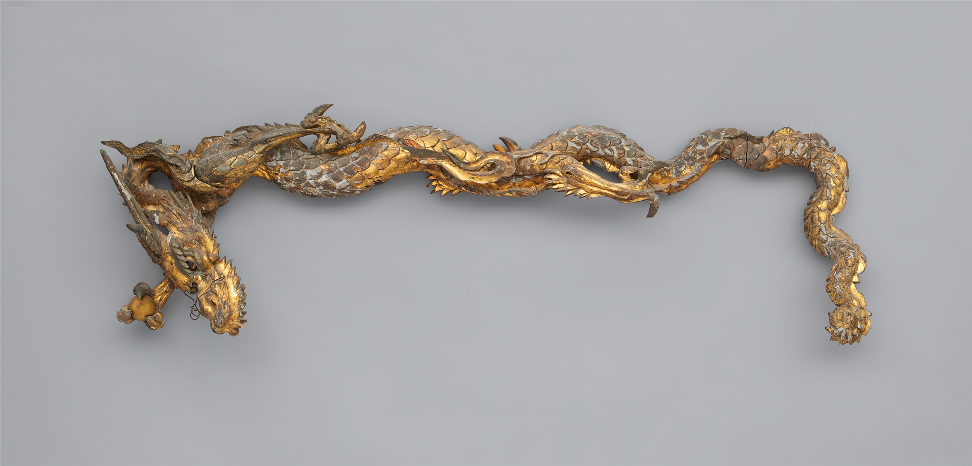 A gilt wood architectural ornament. Edo period