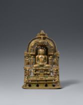 A copper alloy Jain altar. Western India, Gujarat/Rajasthan. Dated 1571