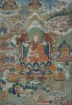 Feines Thankga des Tsongkhapa. Tibet, 18. Jh.