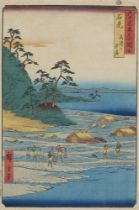 Utagawa Hiroshige, Salzstrand am Fuß des Berges Takazuno
