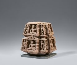 A Central Indian Jain pink sandstone architectural fragment. 10th/11th century