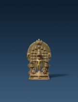 A Gujarati/Rajasthani copper alloy Jain altar. 15th/16th century