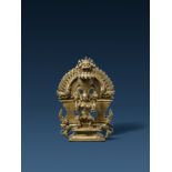 A Maharashtra copper alloy altar of Durga. Central India. Early 19th century