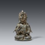 A bronze figure of Bodhisattva Guanyin. Ming dynasty