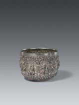 A Burmese silver bowl. Early 20th century