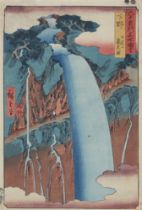 Utagawa Hiroshige, Der Urami-Wasserfall am Berg Nikkō