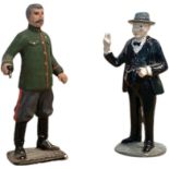 LOT OF 2 LEAD FIGURINES REPRESENTING WINSTON CHURCHILL AND JOSEPH STALIN