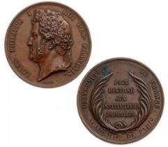 Louis Philippe I (1830-1848) Prize Medal French University Academy of Paris for Teachers