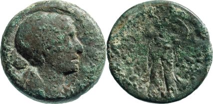 PTOLEMAIC KINGDOM, Kleopatra VII (51-30 BC) AE Diobol (16,9g) Alexandria