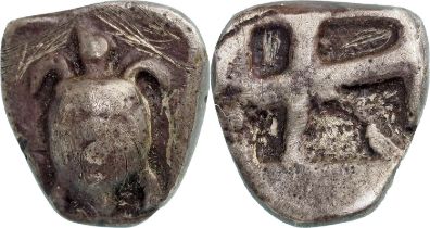 Attica Islands of Aegina, (480-456 BC), Obol, Silver, (10 mm, 1.31 g)