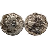 Arsaos. Denar Silver (3.43 g ) Jaca, Huesca, 120-80 BC.