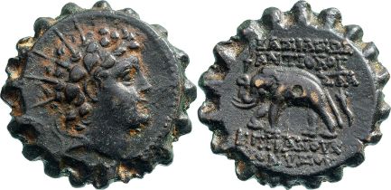 Seleukid Kingdom. Antioch on the Orontes. Antiochos VI Dionysos (144-142 BC) AE Serrate (23 mm, 8.9