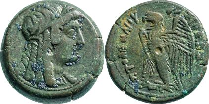 PTOLEMAIC KINGS OF EGYPT. Ptolemy V Epiphanes (205-180 BC). Hemidrachm Bronze (28 mm, 19.7 g), Alexa