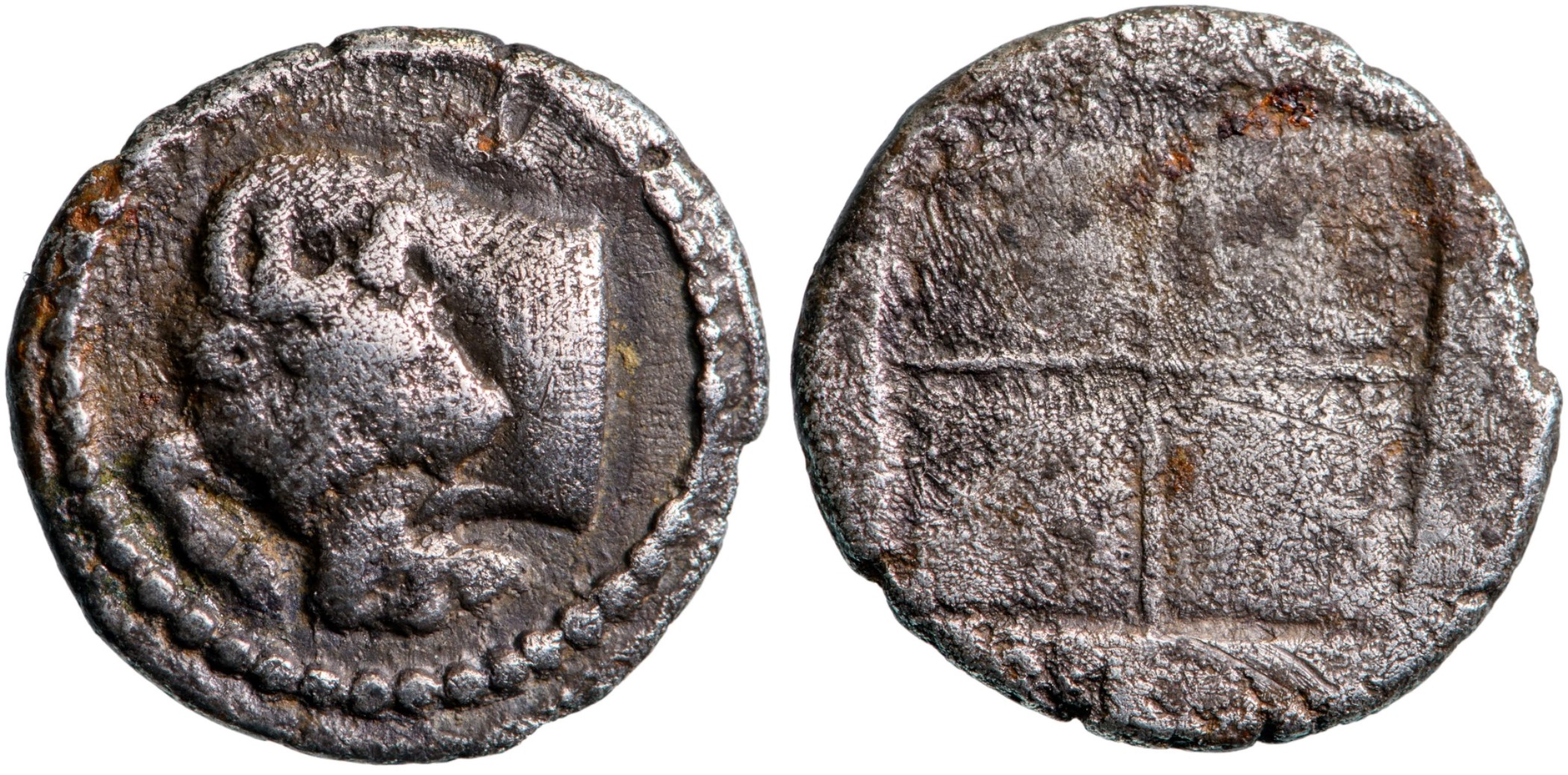 Macedonia, Akanthos, AR Tetrobol (2,2g) ca. 470-390 BC