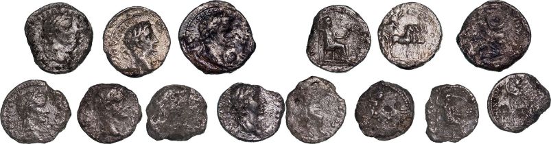 Augustus (31 B.C. - 14 A.D.) and Tiberius (14 - 37 A.D.) Denarii, Silver, Lot of 7