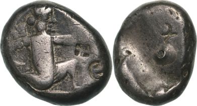 PERSIA. ACHAEMENIDS. Siglos 485-420 BC, Xerxes II or Darios II, Silver (14 mm, 5.49 g)