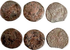 LOT OF 3. Arsaos. Unit AE 23 mm. Area of Navarra 120-80 BC.