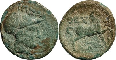 Thessalian League, Magistrate Hippaitas (ca. 100-50 BC) AE Dichalkon (4,1g)
