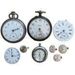 Lot of 9 Watch Movements and Pocket Watches