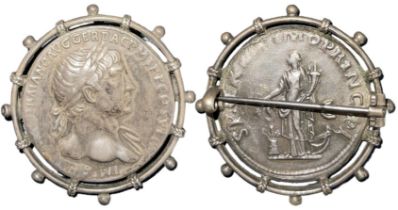 Trajanus (98-117) AE Dupondius mounted as a brooch