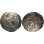 Isaac II Angelus. First reign (1185-1195) EL Aspron Trachy (26 mm, 3.3 g). Constantinople mint