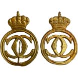 LOT OF 2. CAROL II CAP BADGES