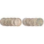 5 Francs 1931 "13 Stars Above Head", Lot of 5 Coins