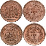 1 Centavo 1891 MO, Lot of 2