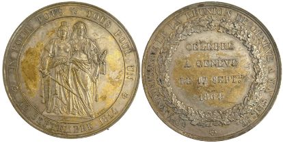 Commemorating Medal of the "50th Anniversary of Geneva's Realignment with Switzerland, 12 September