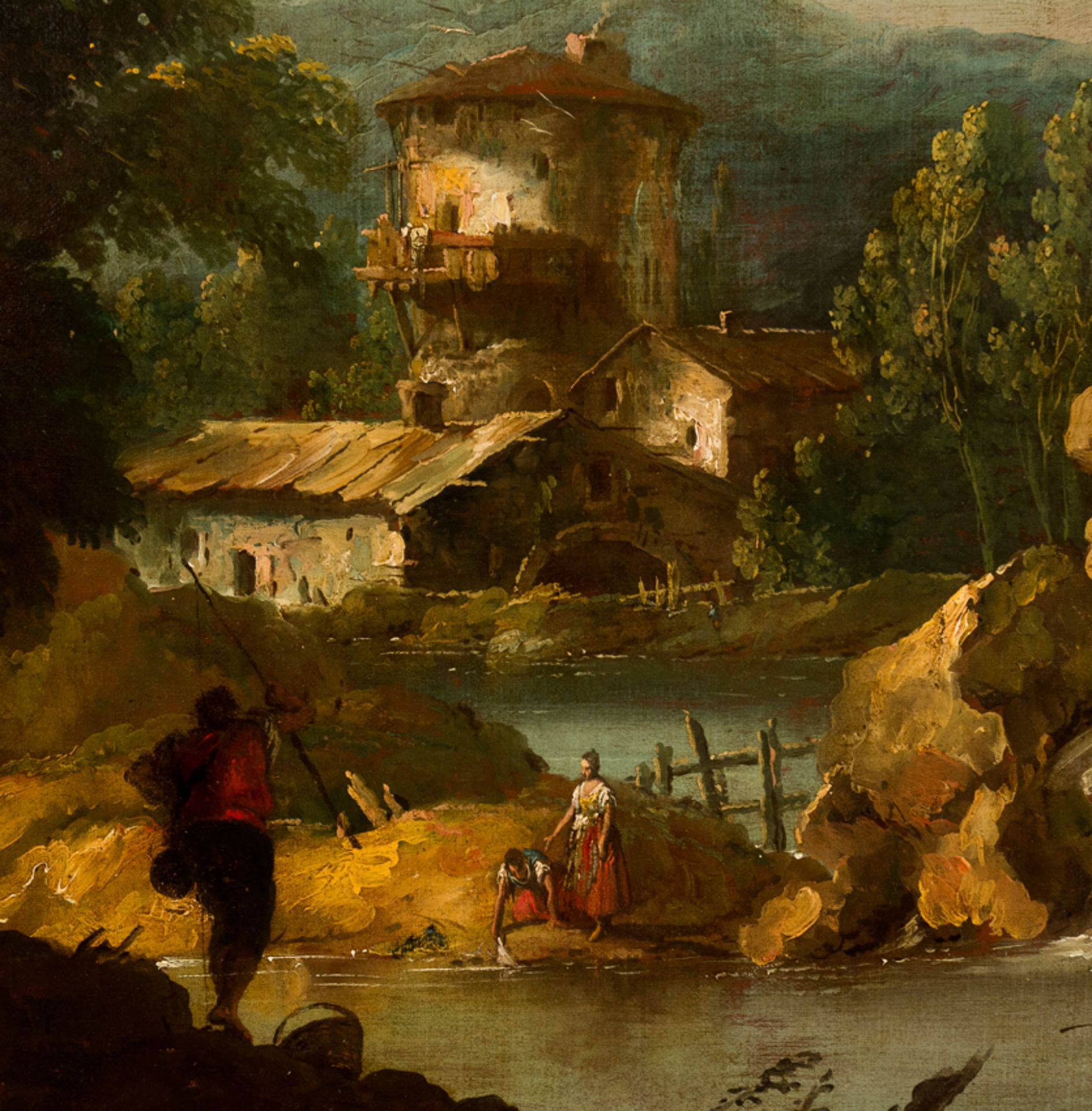 A large italian / Venetian landscape in the flemish taste XVII - XVIII century. Probably someone clo - Image 3 of 5