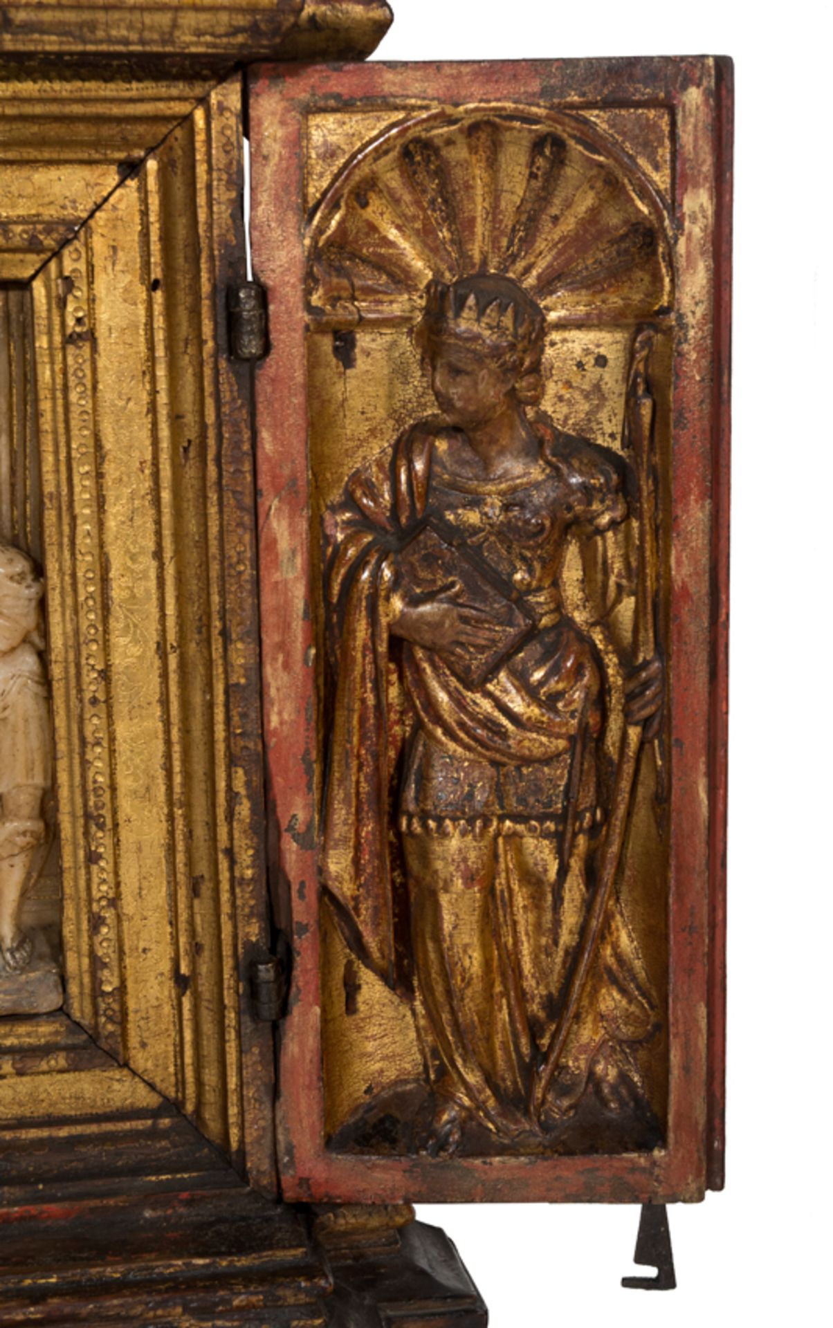 "Portable Altar of the Epiphany". Carved, polychromed and gilded wood and alabaster. Castile. Second - Bild 5 aus 9