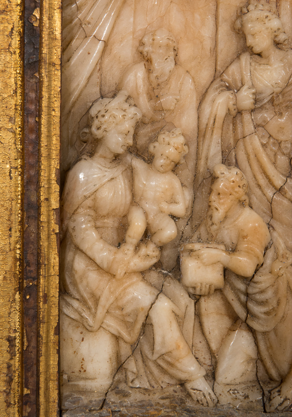 "Portable Altar of the Epiphany". Carved, polychromed and gilded wood and alabaster. Castile. Second - Image 7 of 9