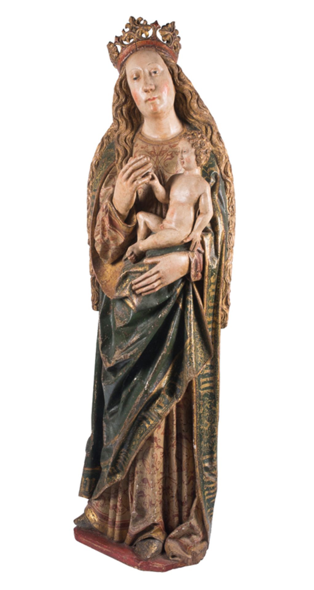 Virgin with Child. Sculpture in carved, polychromed and gilded wood. Anonymous Hispano-Flemish. Late - Bild 2 aus 7