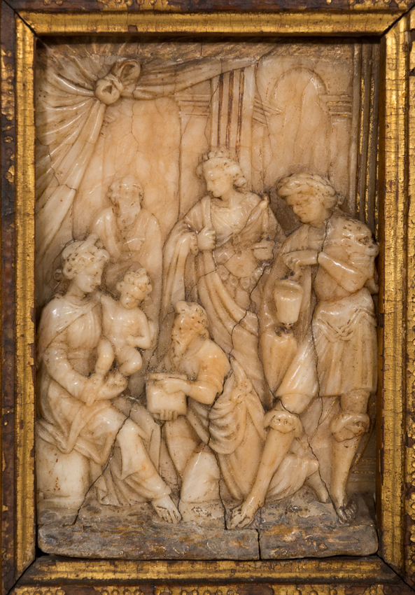 "Portable Altar of the Epiphany". Carved, polychromed and gilded wood and alabaster. Castile. Second - Image 3 of 9